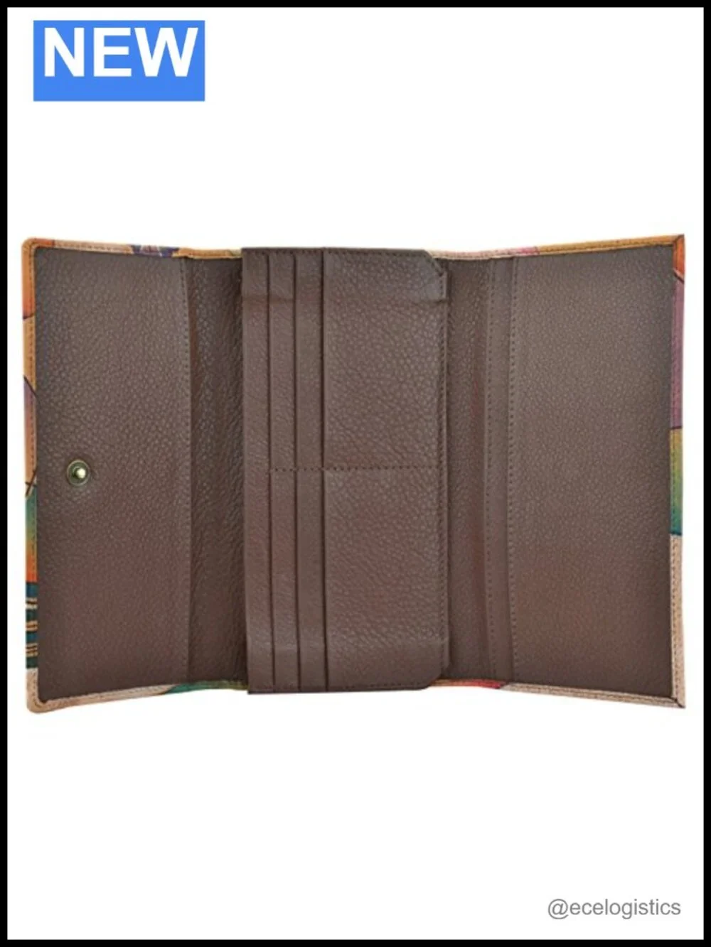 Hand Painted Genuine Leather Ladies Checkbook Clutch Wallet Functional Design